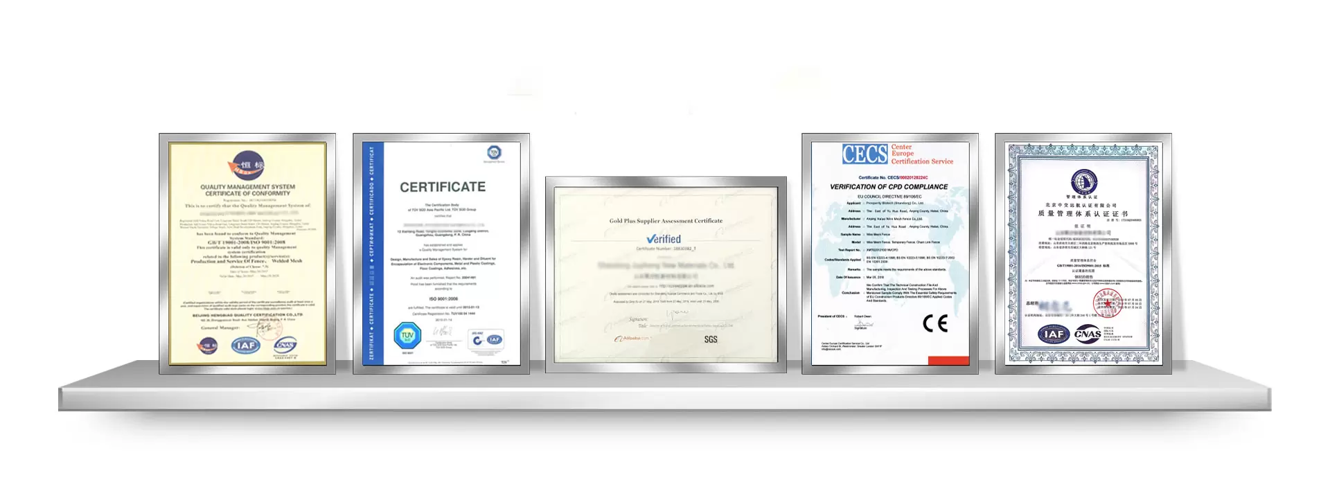 Xinfutian Metal Steel Certificate